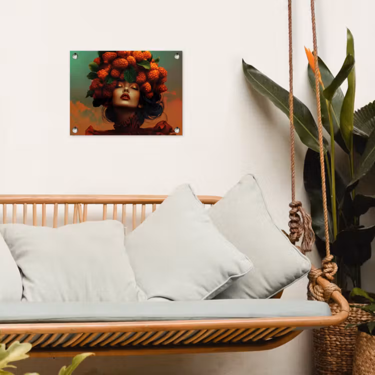 Tuinposter - Vrouw met Frambozen op Hoofd — 5