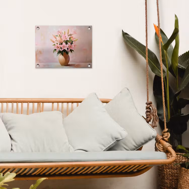 Tuinposter - Vaas - Bloemen - Roze — 5