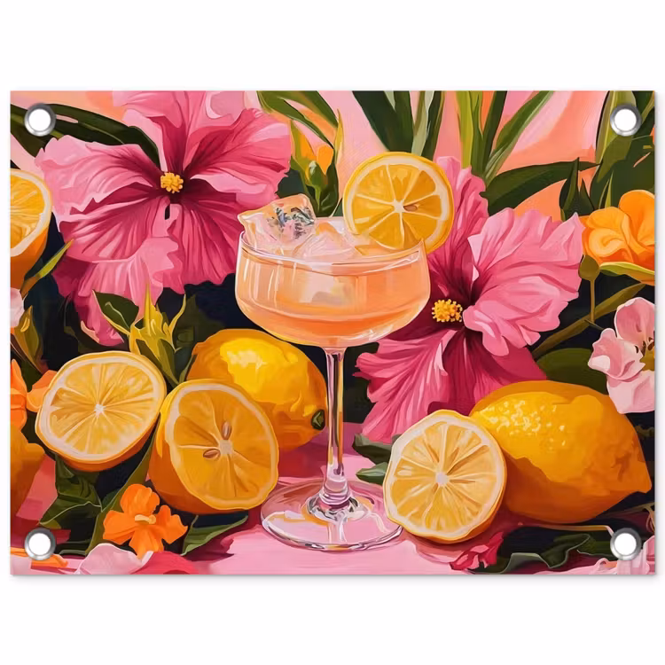 Tuinposter - Drink - Bloemen - Yellow — 1