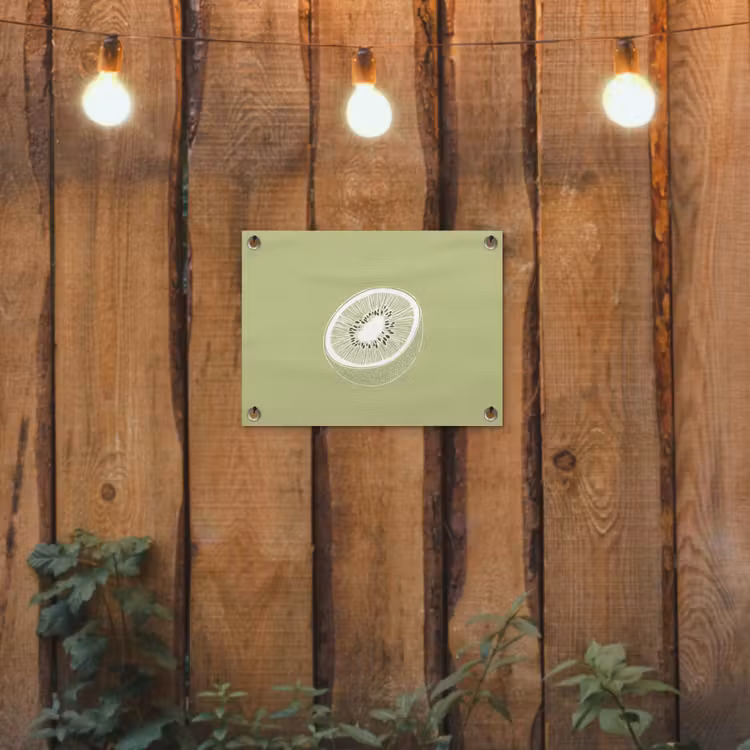 Tuinposter - Kiwi - Lijntekening - Minimalistisch - Groen — 2