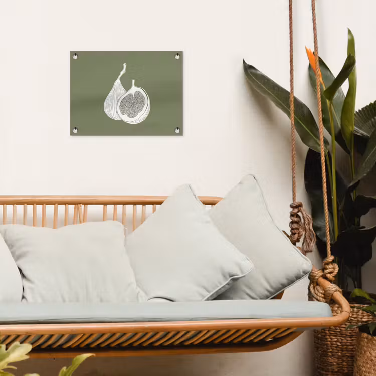 Tuinposter - Vijgen - Minimalistisch - Getekend - Mosgroen — 5