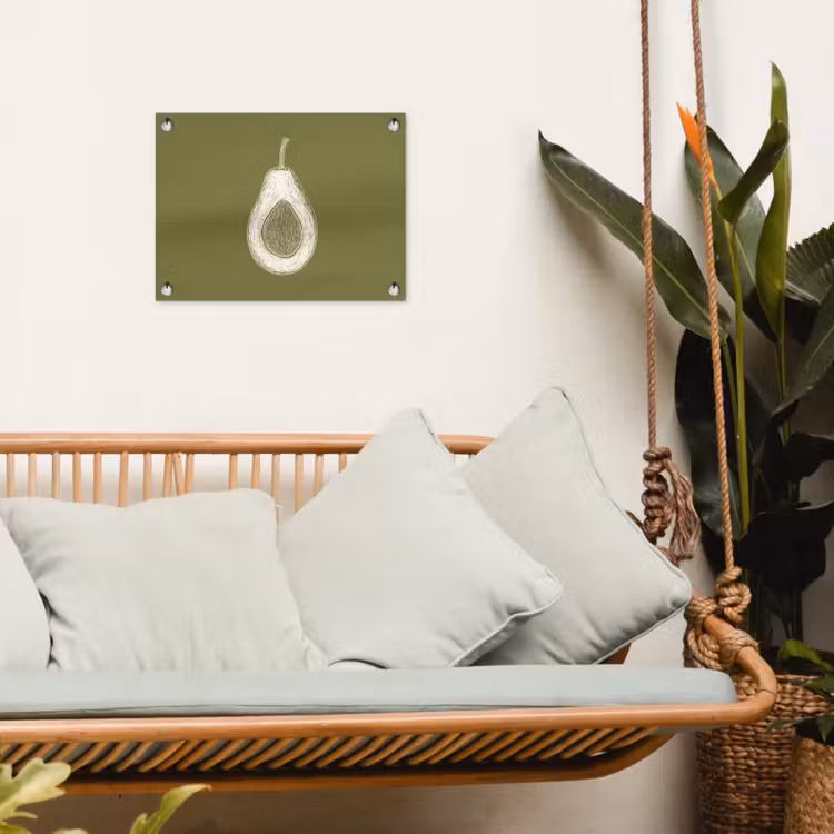 Tuinposter - Avocado - Minimalistisch - Illustratie - Groen — 5