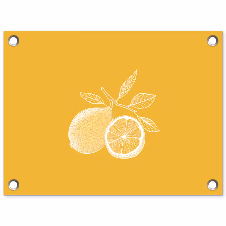 Tuinposter - Citroenen - Illustratie - Minimalistisch - Geel — 1