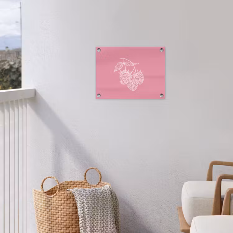 Tuinposter - Frambozen - Steel - Getekend - Roze — 3