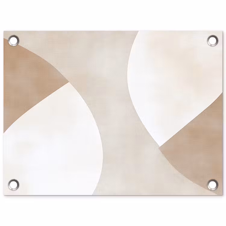 Tuinposter - Abstracte Vormen Beige