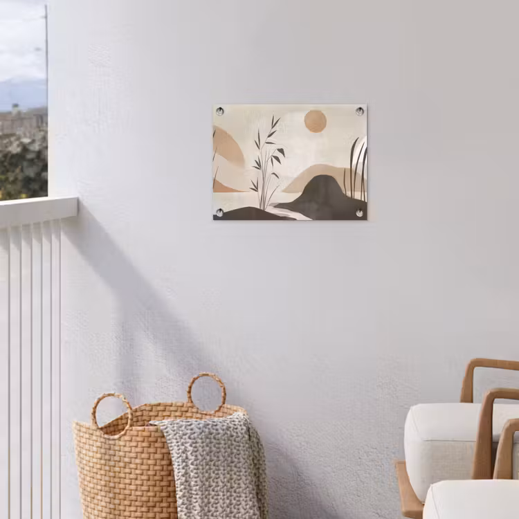 Tuinposter - Abstract Landschap Bamboe Beige — 3