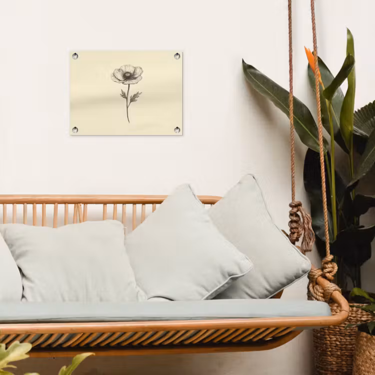 Tuinposter - Klaproos - Illustratie - Zwart — 5