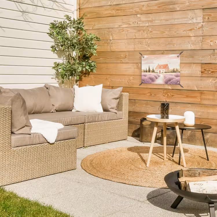 Tuinposter - Lavendelveld - Huis - Paars — 4