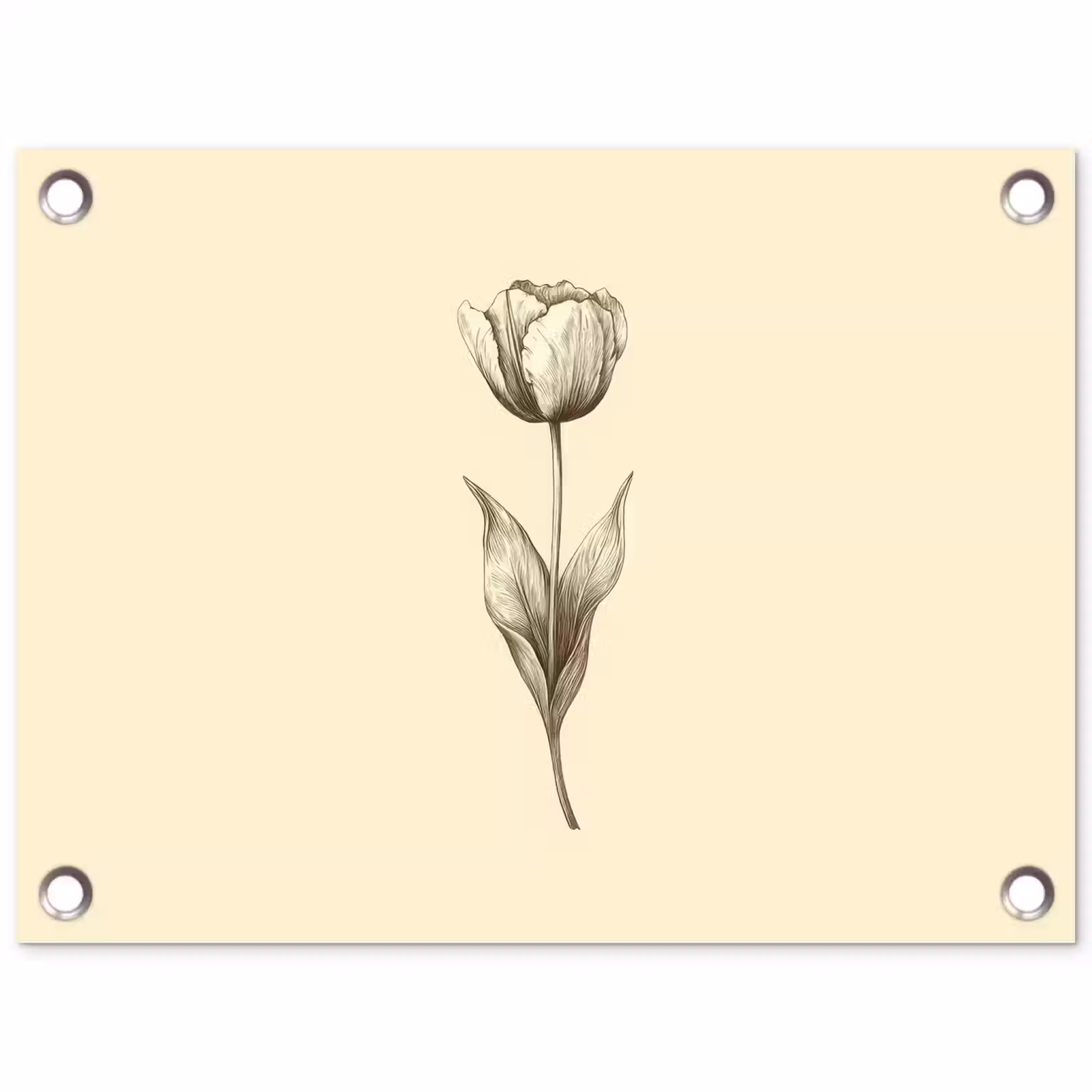 Tuinposter - Illustratie - Tulp - Zwart — 1