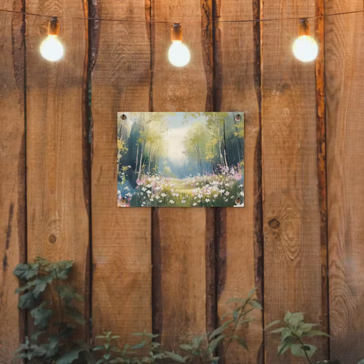 Tuinposter - Bos - Schilderstijl - Kleurrijk — 2