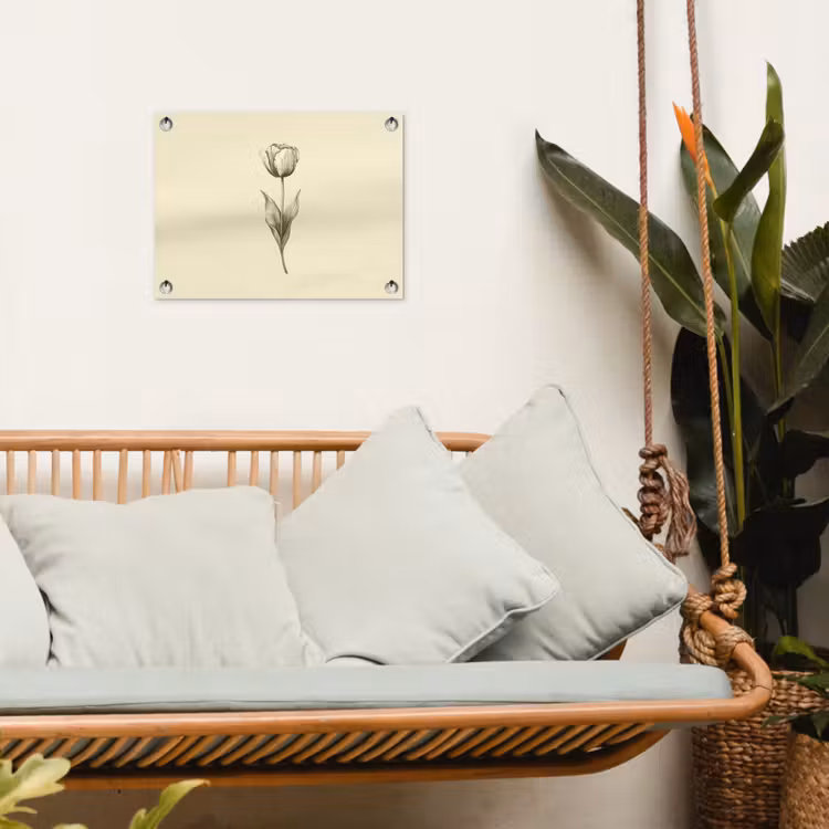 Tuinposter - Illustratie - Tulp - Zwart — 5