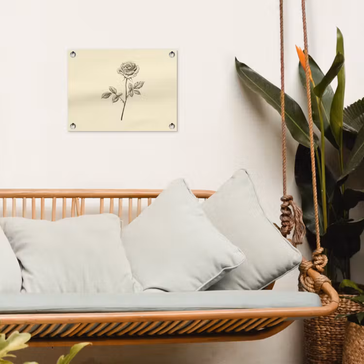 Tuinposter - Illustratie - Zwart - Roos — 5