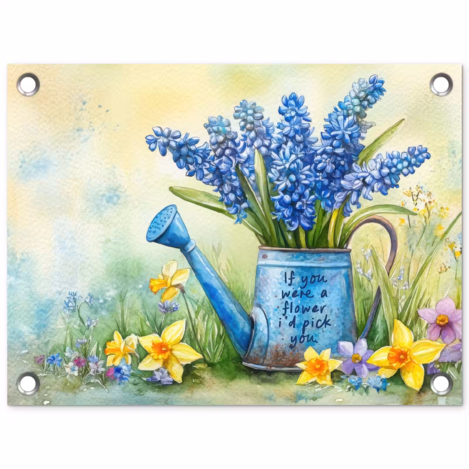 Tuinposter - Lavendelbloemen - Quote - Gieter — 1