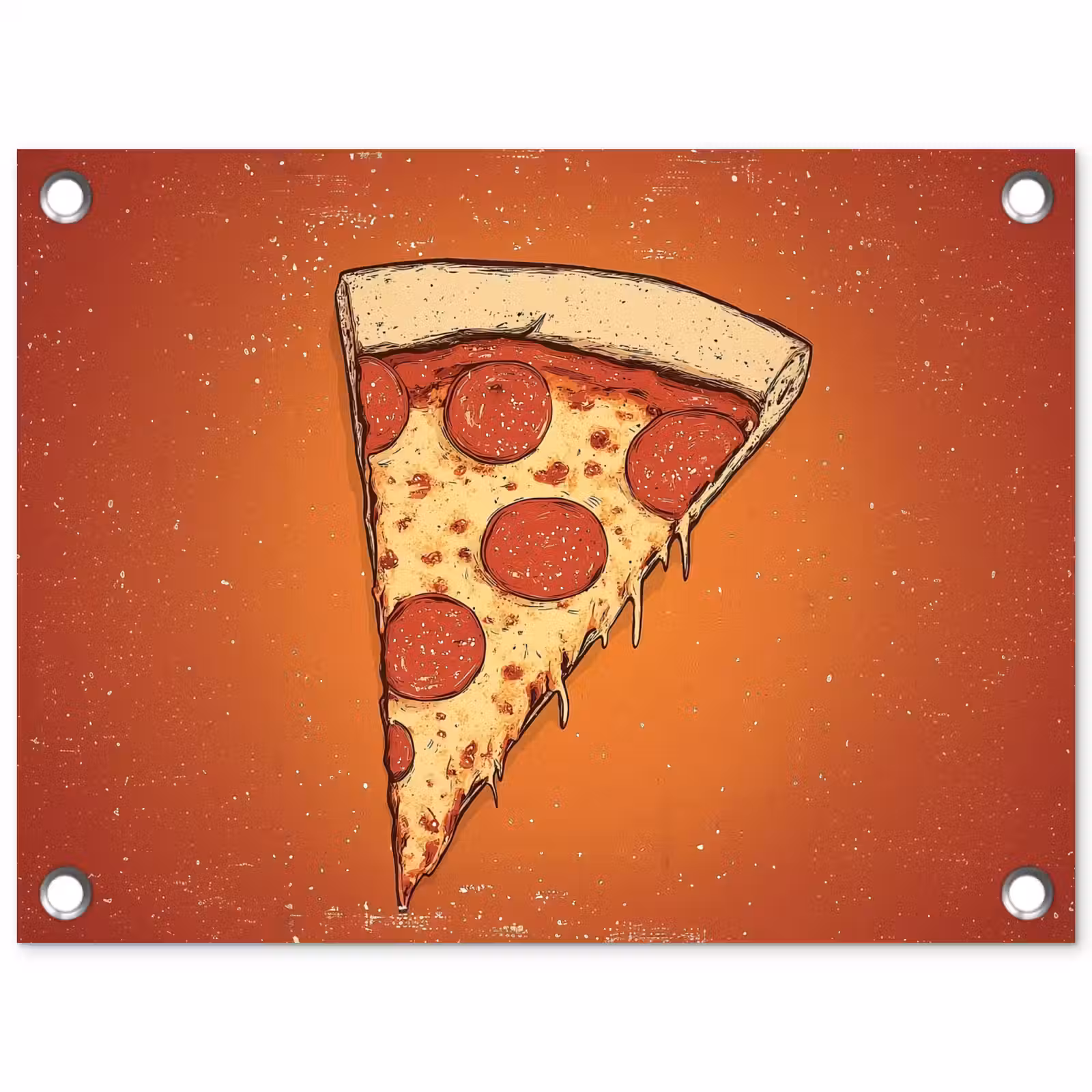 Tuinposter - Pizza - Kaas - Rood - Pepperoni — 1