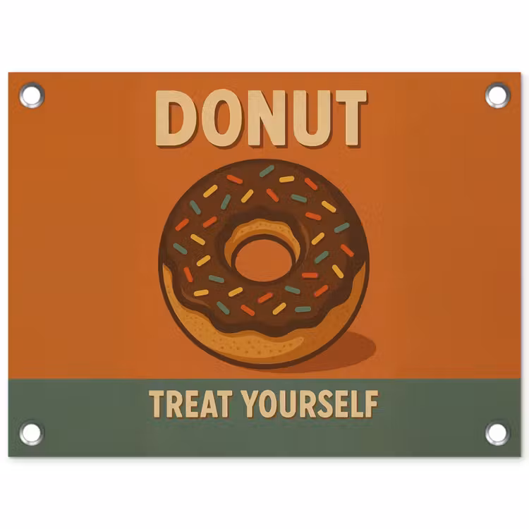 Tuinposter - Donut - Spikkels - Kleurrijk - Quote — 1