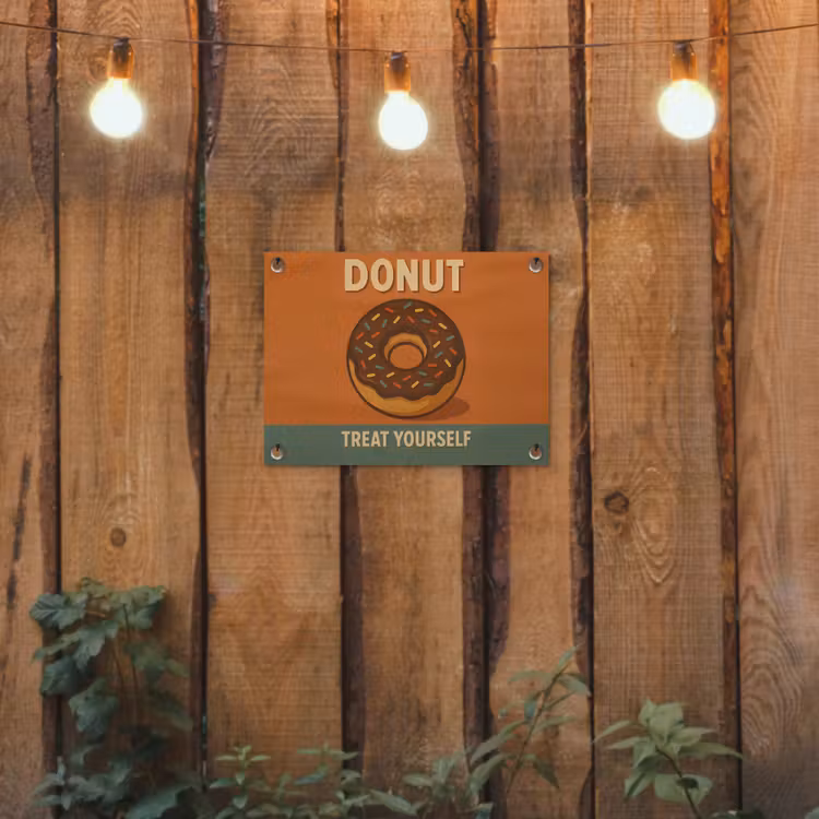 Tuinposter - Donut - Spikkels - Kleurrijk - Quote — 2