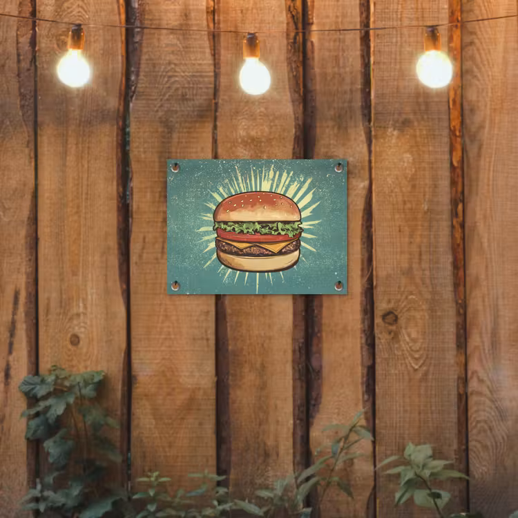 Tuinposter - Hamburger - Illustratie - Sla - Kaas — 2