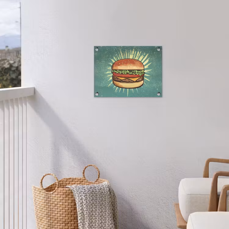 Tuinposter - Hamburger - Illustratie - Sla - Kaas — 3