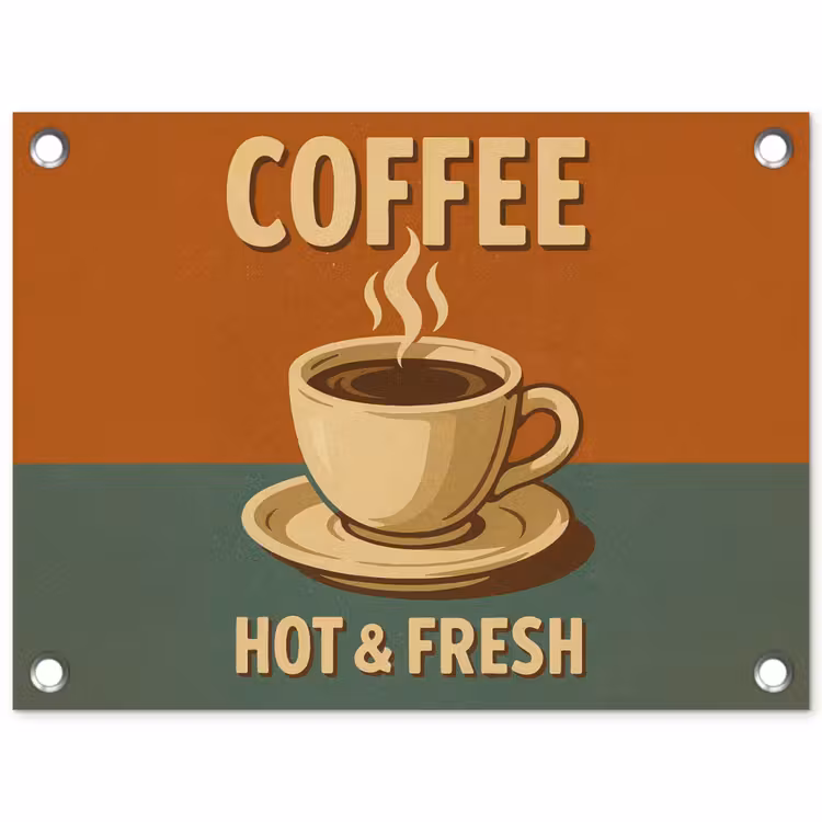 Tuinposter - Koffie - Kop - Vintage - Quote — 1