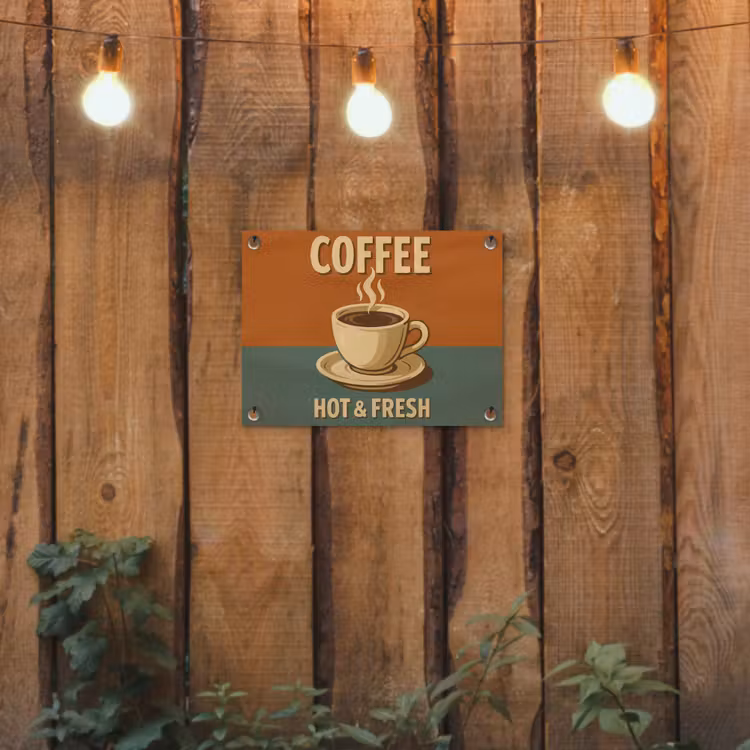 Tuinposter - Koffie - Kop - Vintage - Quote — 2