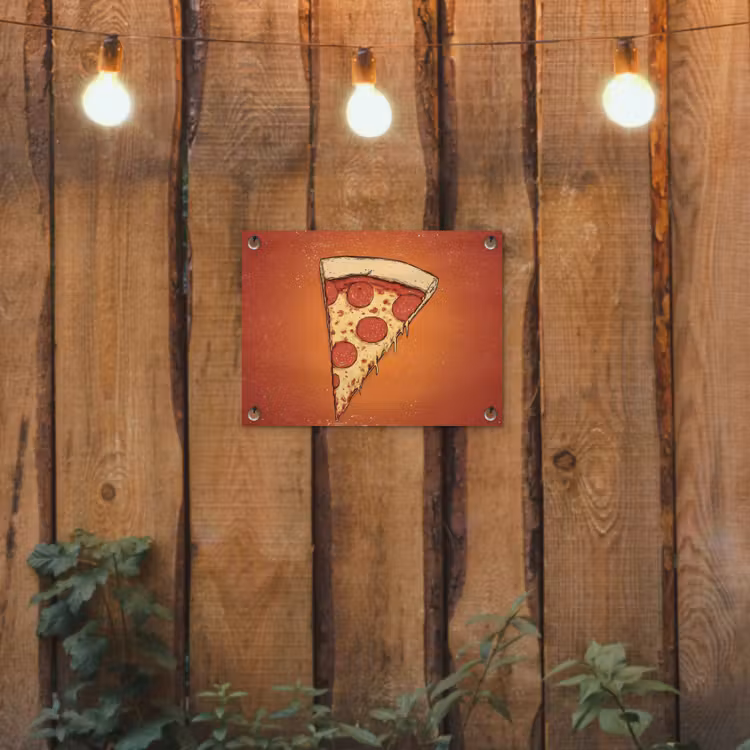 Tuinposter - Pizza - Kaas - Rood - Pepperoni — 2