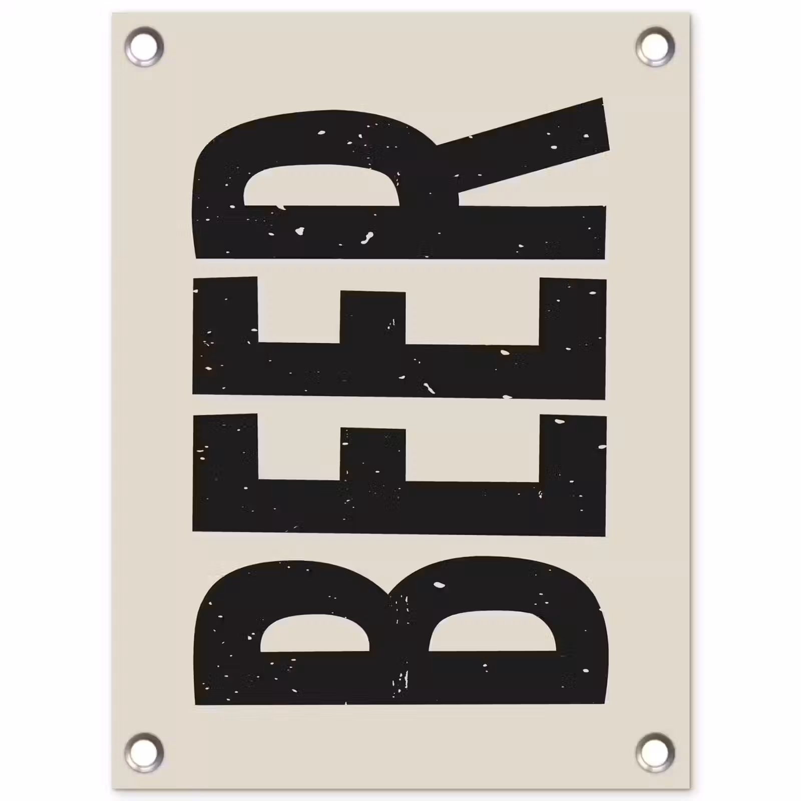 Tuinposter - Beer - Vintage - Zwart - Beige — 1