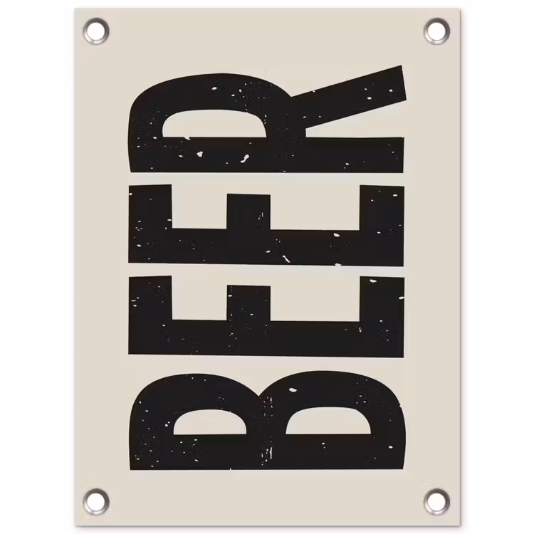 Tuinposter - Beer - Vintage - Zwart - Beige — 1