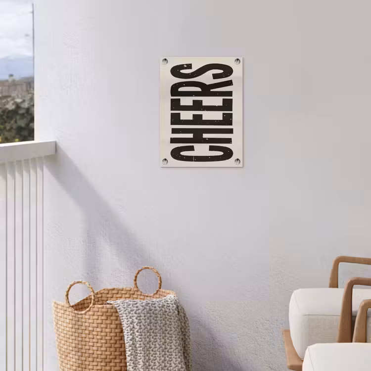 Tuinposter - Cheers - Japandi - Zwart - Letters — 3