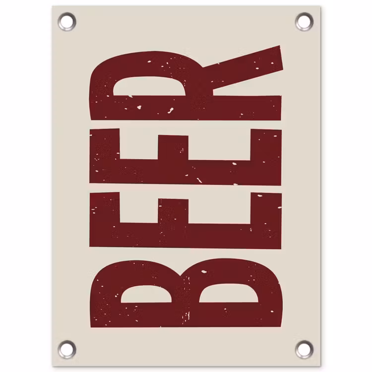 Tuinposter - Japandi - Beer - Red - Retro — 1