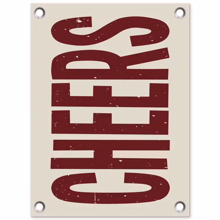 Tuinposter - Red - Cheers - Decoratie - Beige — 1