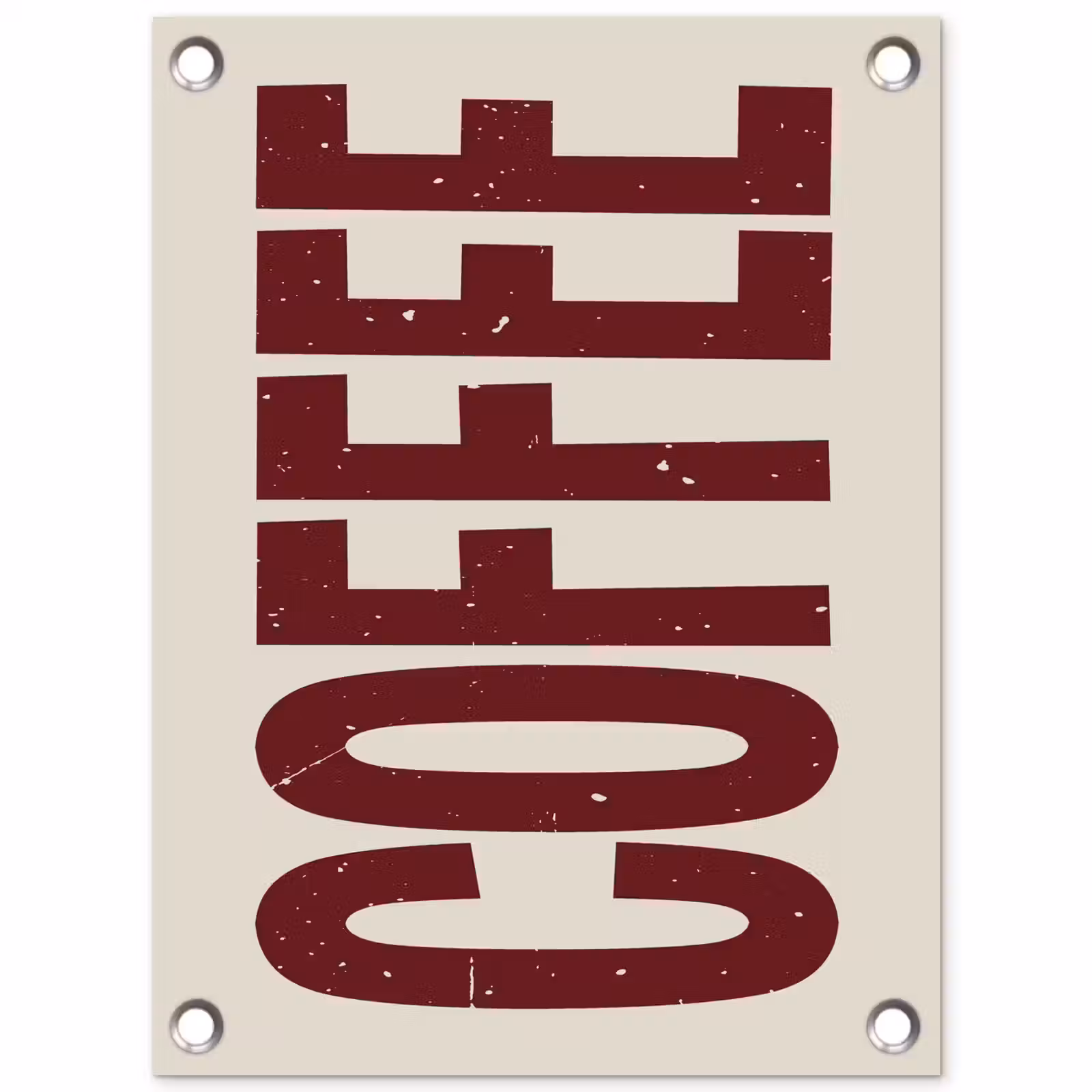 Tuinposter - Koffie -Japandi - Rood - Vintage — 1