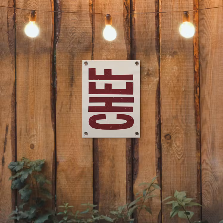 Tuinposter - Chef - Rood - Japandi - Vintage — 2
