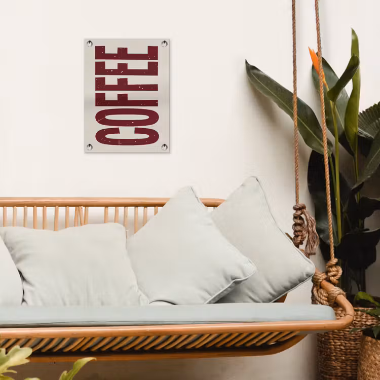 Tuinposter - Koffie -Japandi - Rood - Vintage — 5