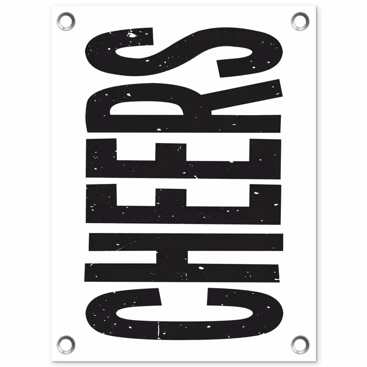 Tuinposter - Retro - Cheers - Zwart - Decoratie — 1