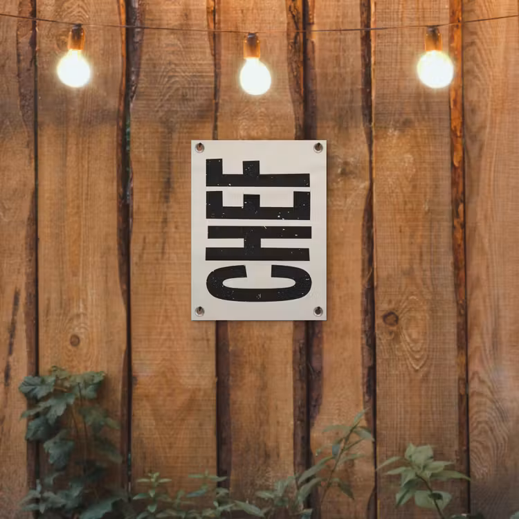 Tuinposter - Vintage - Chef - Japandi - Zwart — 2