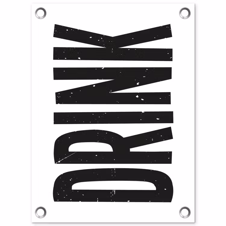 Tuinposter - Drink - Zwart - Wit - Decoratie — 1
