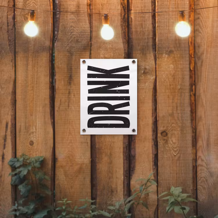 Tuinposter - Drink - Zwart - Wit - Decoratie — 2