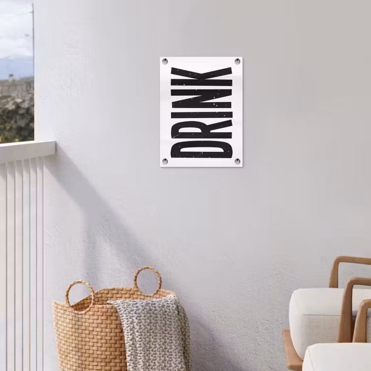 Tuinposter - Drink - Zwart - Wit - Decoratie — 3