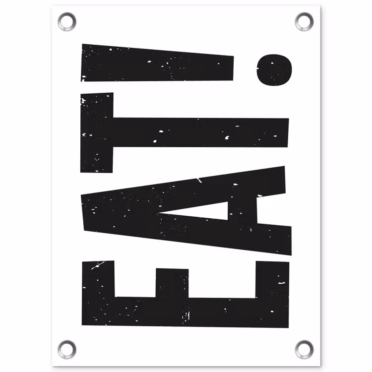 Tuinposter - Decoratie - Eten - Zwart - Wit — 1