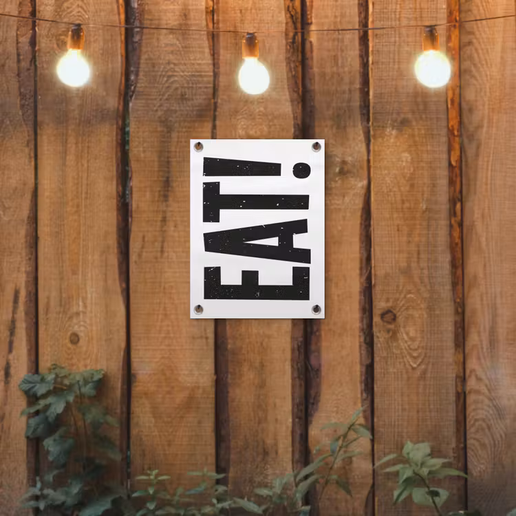 Tuinposter - Decoratie - Eten - Zwart - Wit — 2