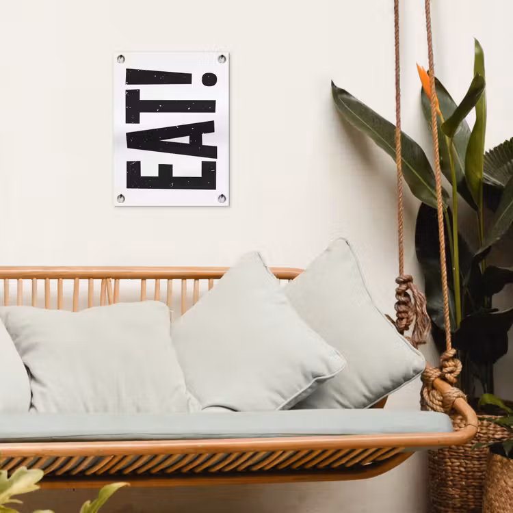 Tuinposter - Decoratie - Eten - Zwart - Wit — 5