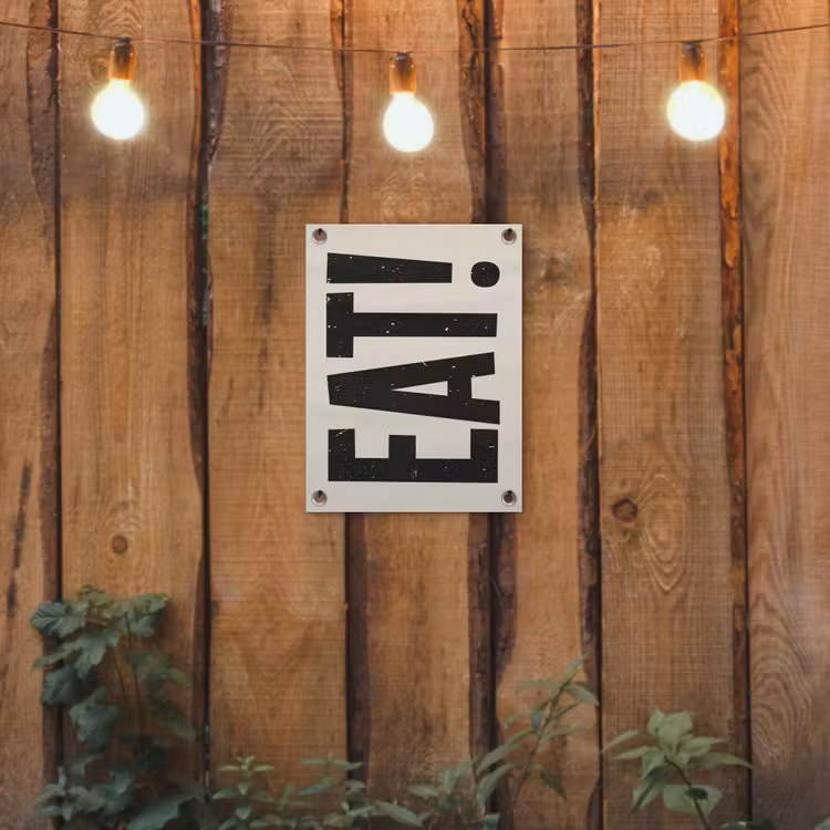 Tuinposter - Eten - zwart - Japandi - Wit — 2