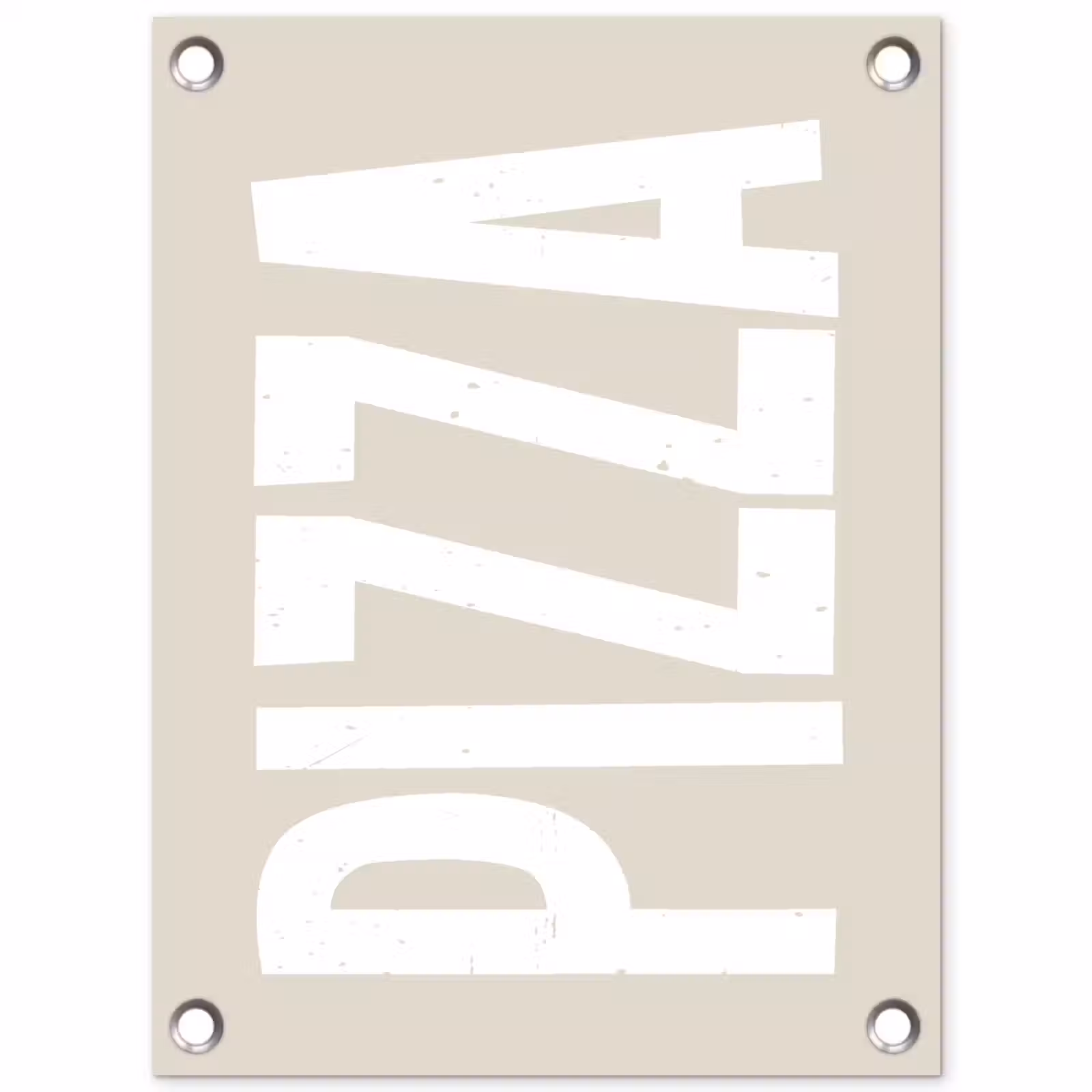Tuinposter - Pizza - Decoratie - Japandi - Wit — 1