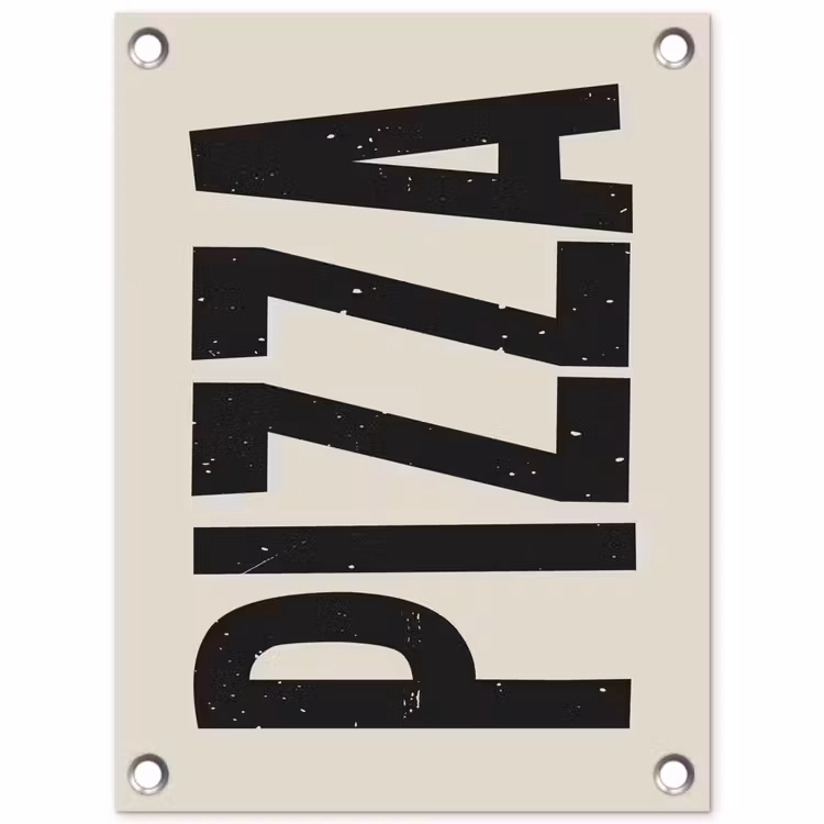 Tuinposter - Pizza - Decoratie - Japandi - Vintage — 1