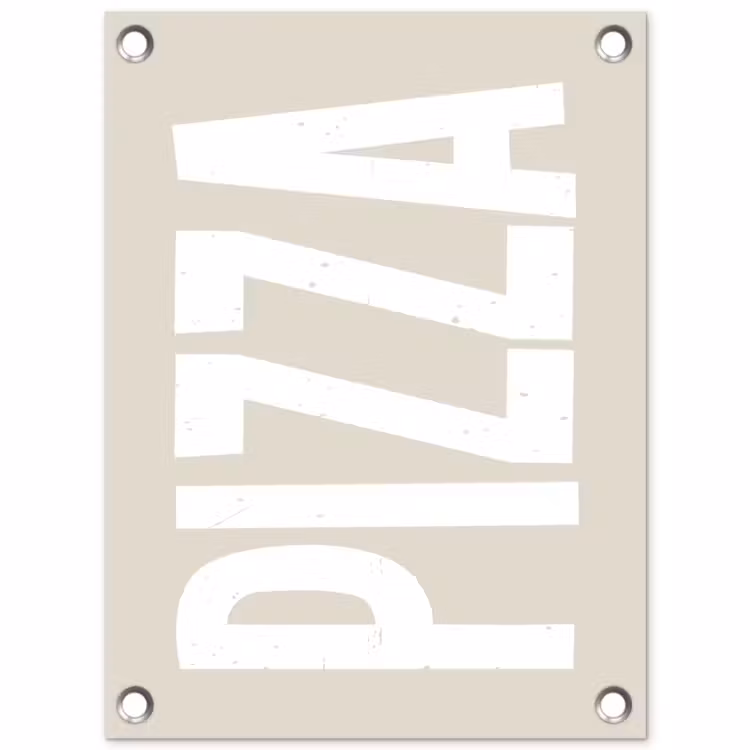 Tuinposter - Pizza - Decoratie - Japandi - Wit — 1