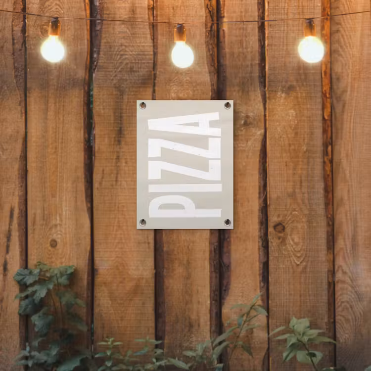 Tuinposter - Pizza - Decoratie - Japandi - Wit — 2