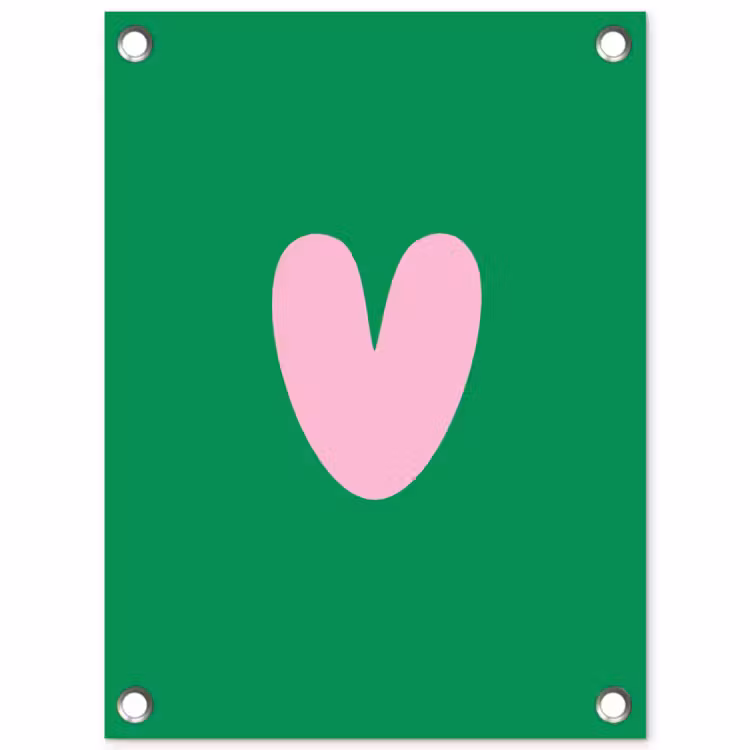 Tuinposter - Groen - Hart - Minimalistisch - Valentijn — 1