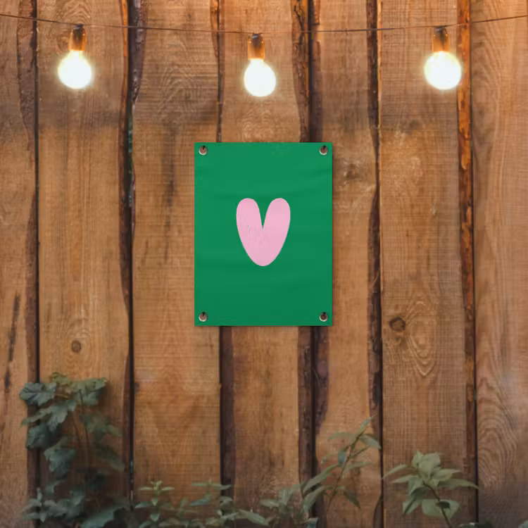 Tuinposter - Groen - Hart - Minimalistisch - Valentijn — 2