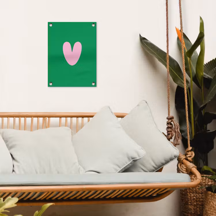 Tuinposter - Groen - Hart - Minimalistisch - Valentijn — 5