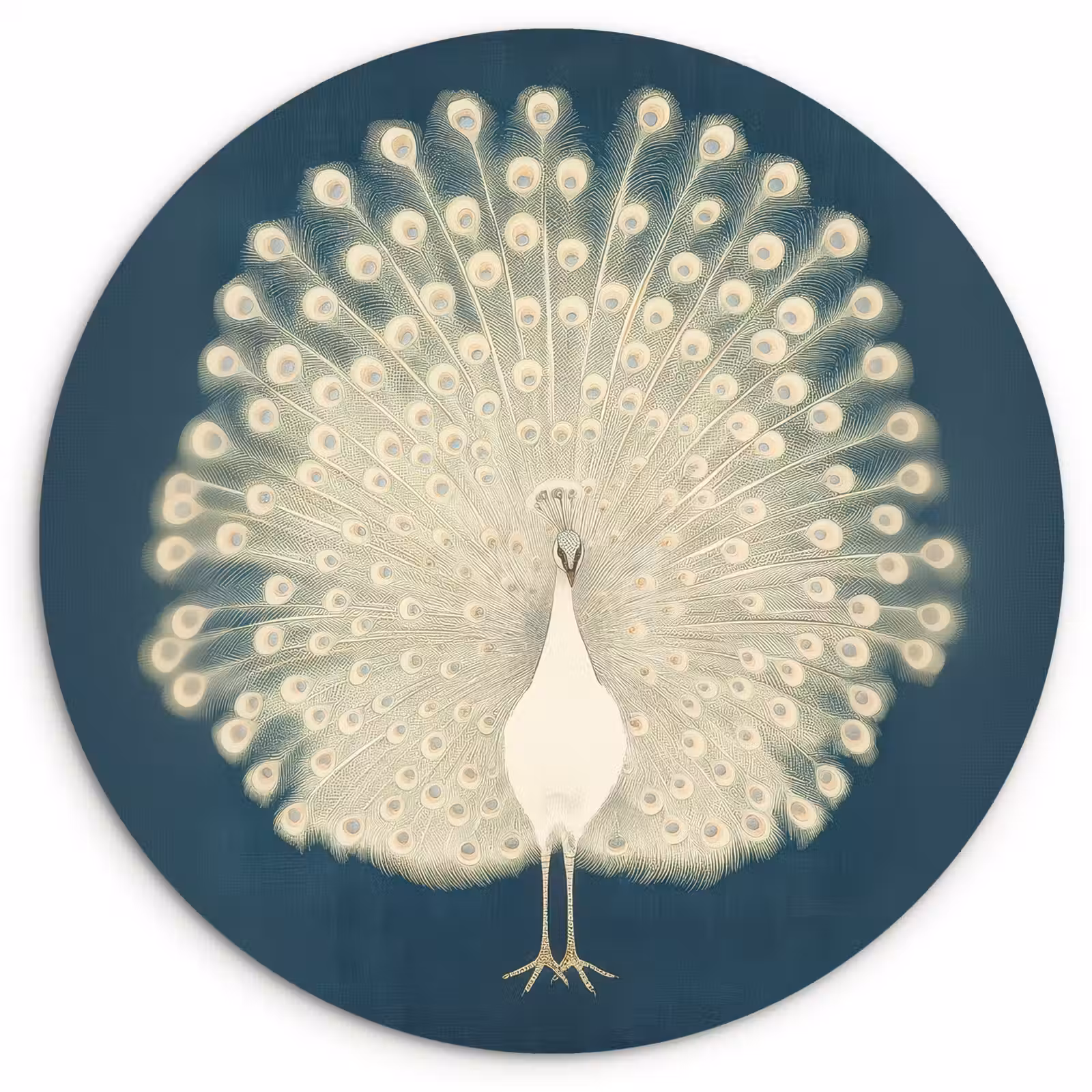 Muurcirkel glas - Vogel - Blauw - Vintage — 1